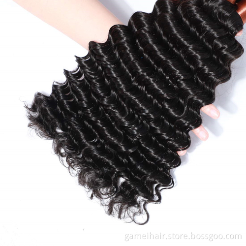 Wholesale Deep Wave 100% Unprocessed Brazilian Virgin Hair Bundles Deep Curly Human Hair Extensions